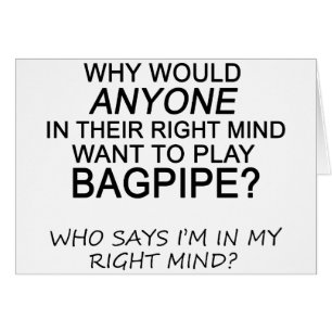 Cartão Bagpipe da mente direita