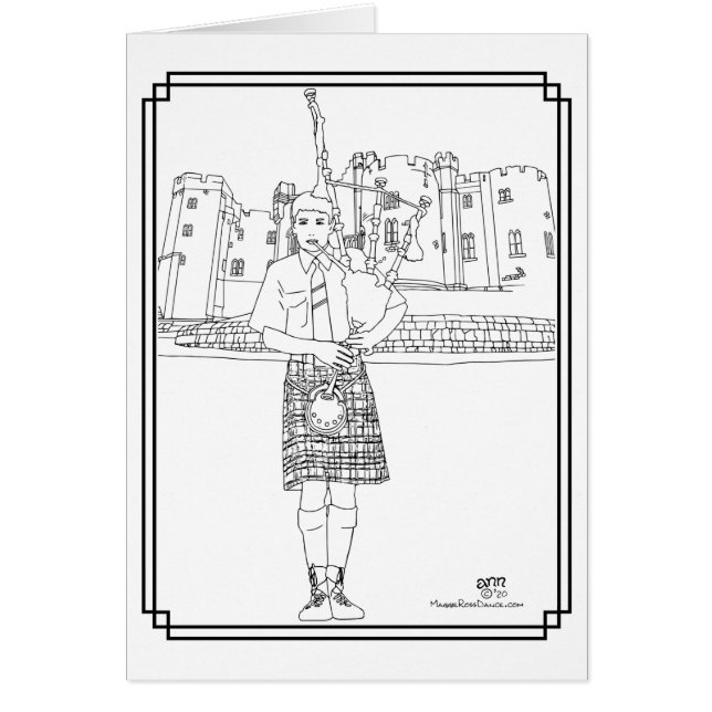 Cartão Bagpipe escocês (Frente)