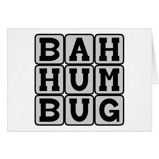 Cartão Bah Humbug, Sentimento Anti-Natal (Frente Horizontal)