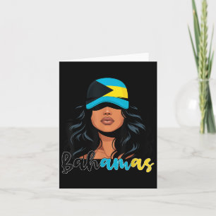 Cartão Bahamas - Rapariga das Bahamas Bandeira Orgulhosa 