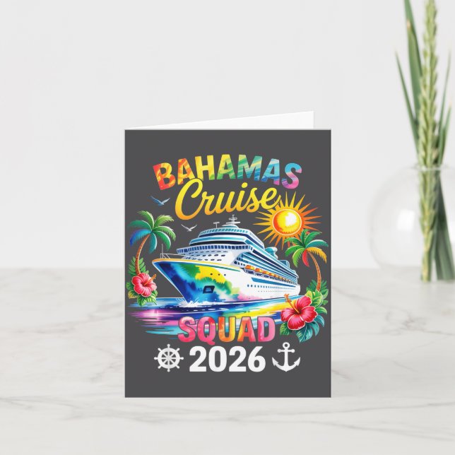 Cartão Bahamas Vacation 2026 Squad Family Friends Matchin (Frente)