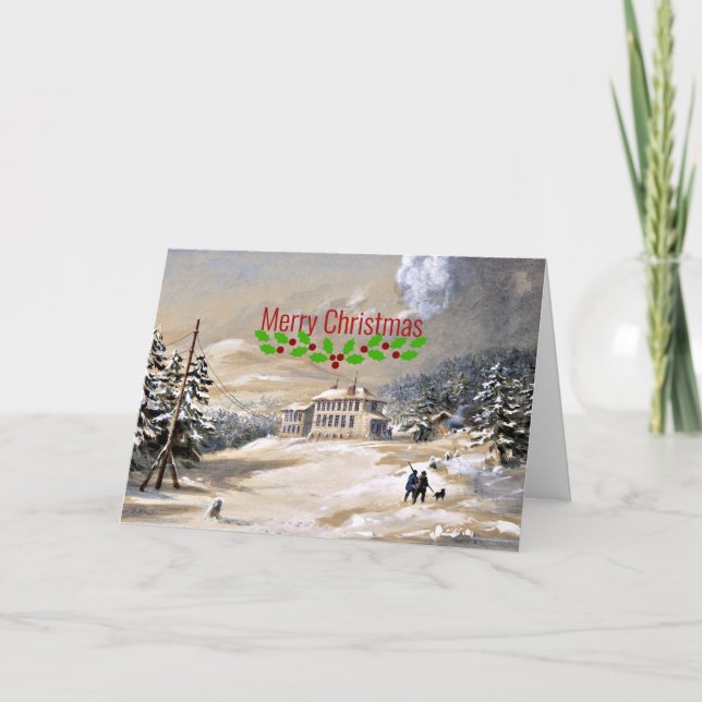 Cartão Baía de Trinity, Terra Nova, saudações de Natal (Frente)