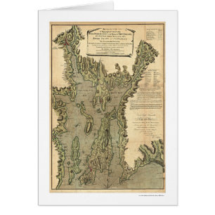 Cartão Baía do mapa 1777 de Narraganset