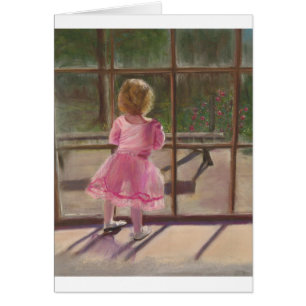 Cartão bailarina cor-de-rosa