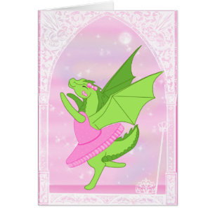 Cartão Bailarina cor-de-rosa