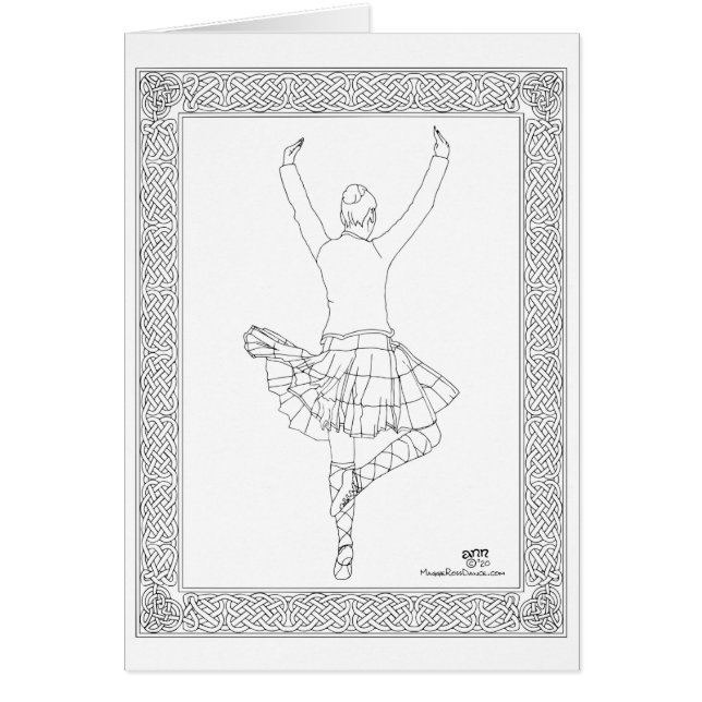 Cartão Bailarina das Terras Altas Escocesas (Frente)