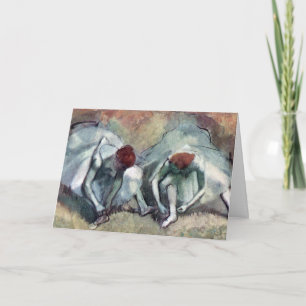 Cartão Bailarinas Atando os Seus Sapatos por Edgar Degas