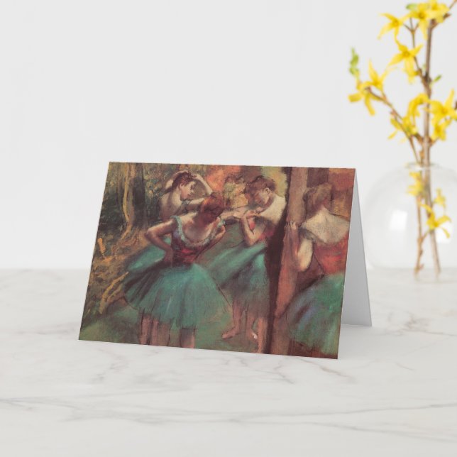 Cartão Bailarinas, Rosa e Verde de Edgar Degas (Flor Amarela)
