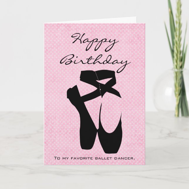 Cartão Bailarino de Ballet Feliz Aniversário (Frente)