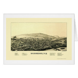 Cartão Bainbridge, mapa panorâmico de NY - 1889
