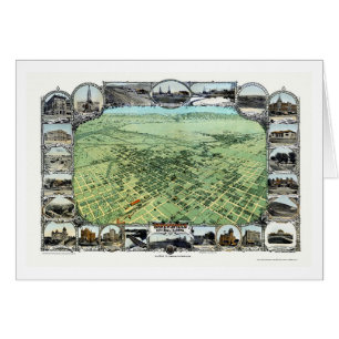 Cartão Bakersfield, mapa panorâmico de CA - 1901