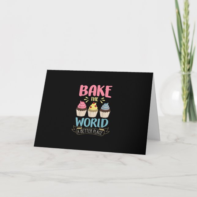 Cartão Baking Asse Melhor O Mundo Cupcake (Frente)