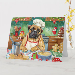Cartão Baking Feriado Bullmastiff
