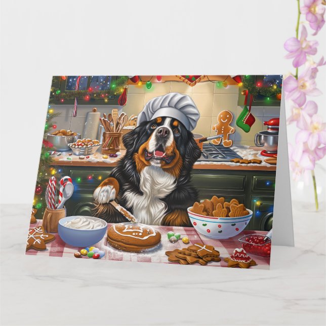 Cartão Baking no Natal da Montanha Bernese (Orquídea)