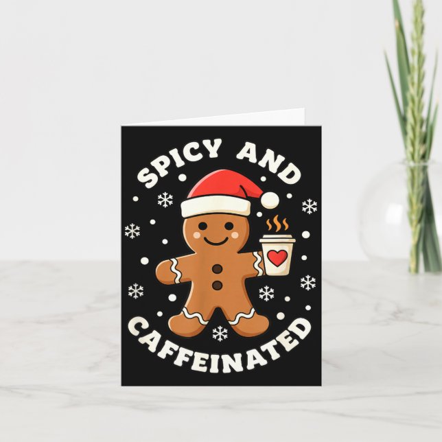 Cartão Baking Scy And Caffeinated Gingerbread Coffee Chri (Frente)