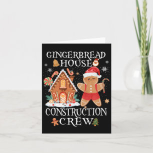 Cartão Baking Xmas Gingerbird House Construção Crew De