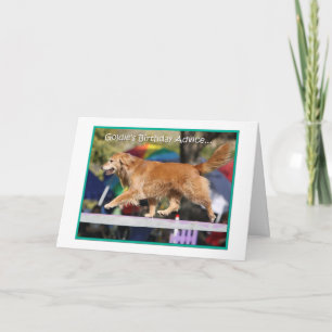 Cartão 'Balance' Golden Retriever Agility Birthday Card