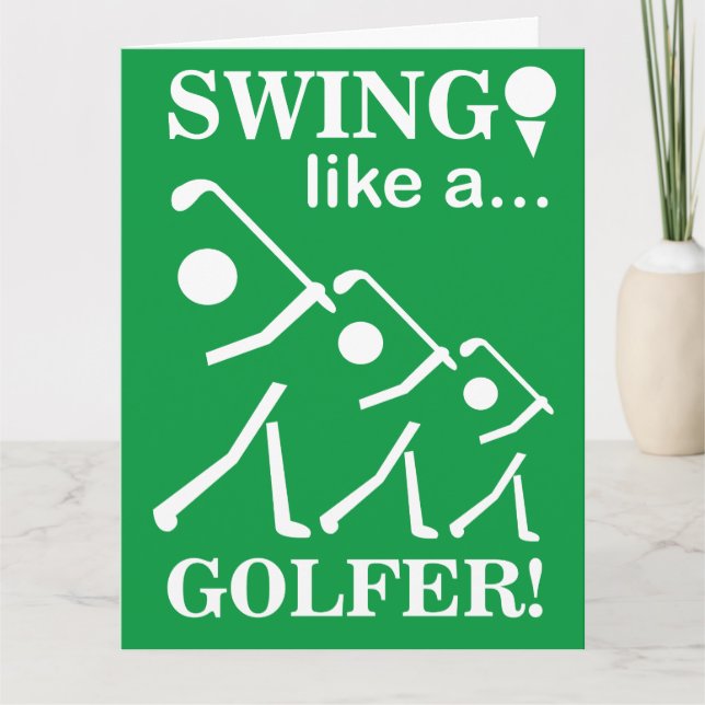 Cartão Balance-se como um Golfista Cumprimento de Golfe (Frente)