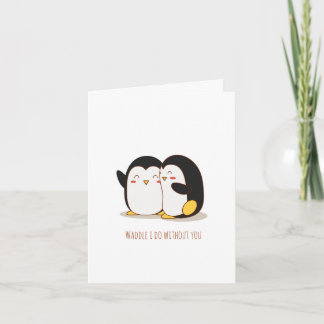 Cartão Balanço Eu Faço Sem Você Pinguim Dia dos Namorados
