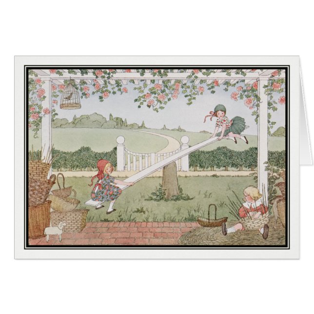 Cartão Balanço, Marjorie Daw por H. Willebeek Le Mair (Frente Horizontal)