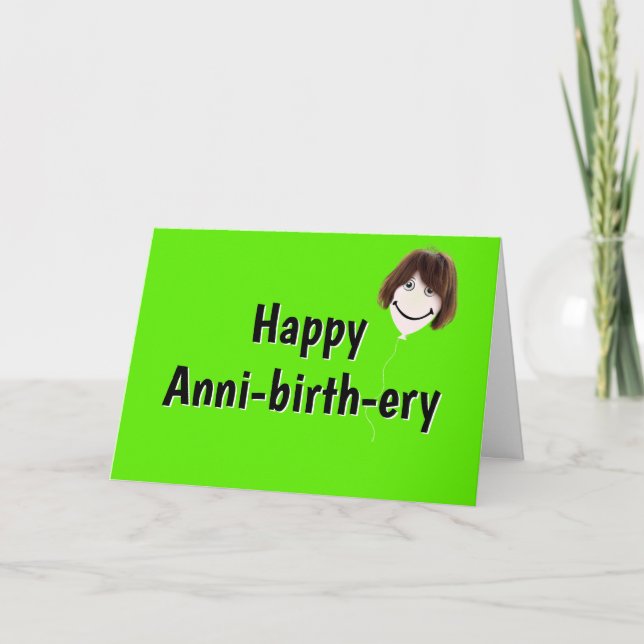 Cartão Balão de Aniversário com Cabelo (Frente)