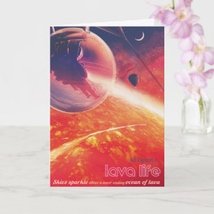 Cartão Balão de ar quente extremo na paisagem vulcânica