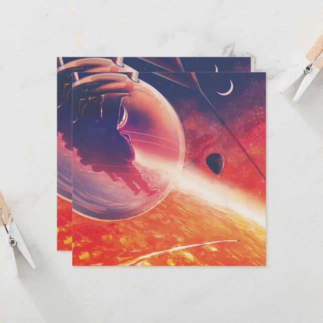 Cartão Balão de ar quente extremo na paisagem vulcânica (Frente/Verso In Situ)