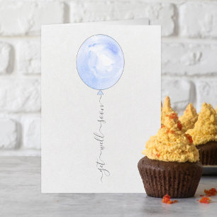 Cartão Balão de Cor de Água Azul Minimalista Fica Bem Em 