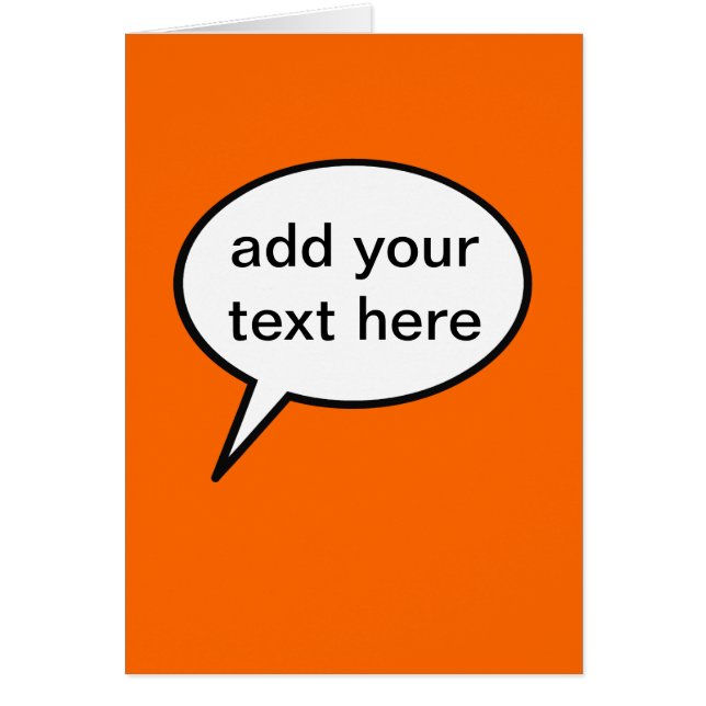 Cartão balão de fala de desenho personalizável (Frente)