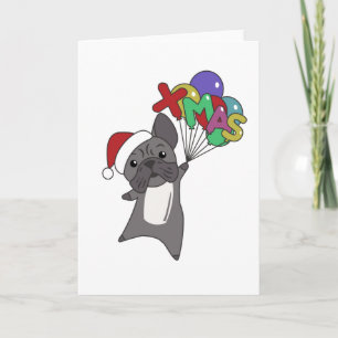 Cartão Balão de Natal Francês - Animais de inverno para n
