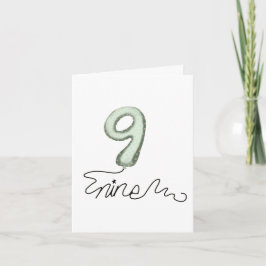 Cartão Balão de Nono aniversário