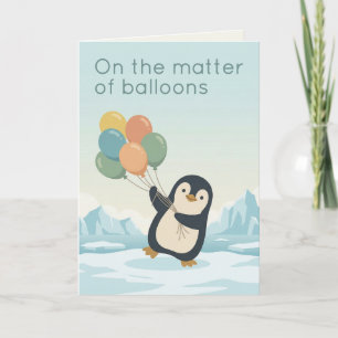 Cartão Balão de Pinguim de Aniversário Aniversário de H