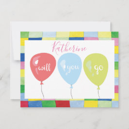 Cartão Balão de Proposta de Dança de baile de formatura