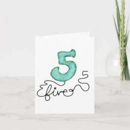 Cartão balão de quinto aniversário
