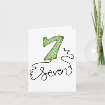 Cartão balão de sétimo aniversário