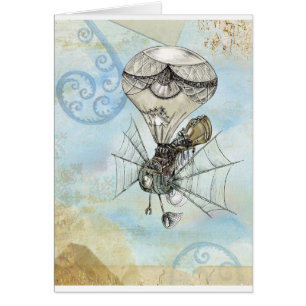 Cartão balão de steampunk