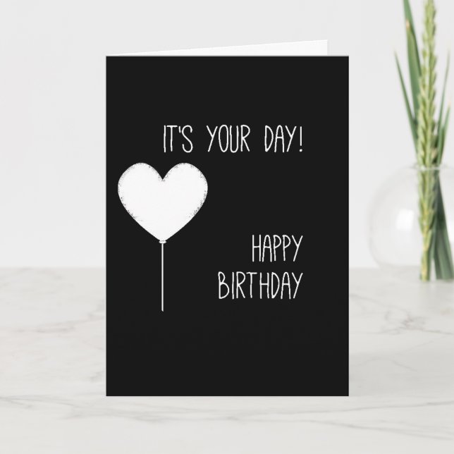 CARTÃO BALÃO DO CORAÇÃO PARA "VOCÊ" NO SEU ANIVERSÁRIO (Frente)