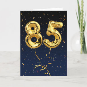Cartão Balão Mylar Dourado de aniversário e Placa Confe