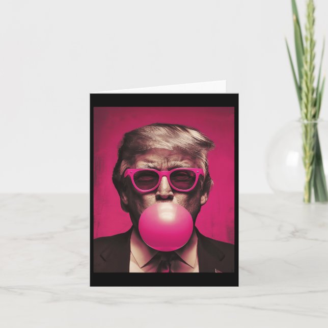 Cartão Balas Cor-de-rosa superam Chiclete Trump  (Frente)
