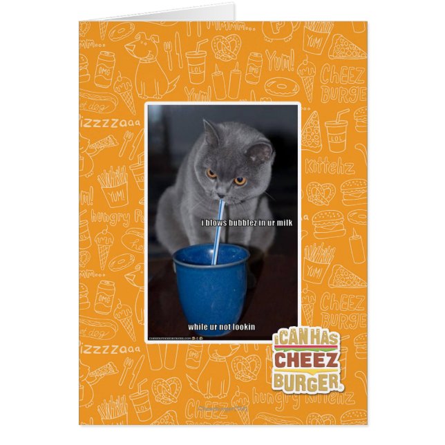 Cartão Balas de Balas no nosso leite (Frente)