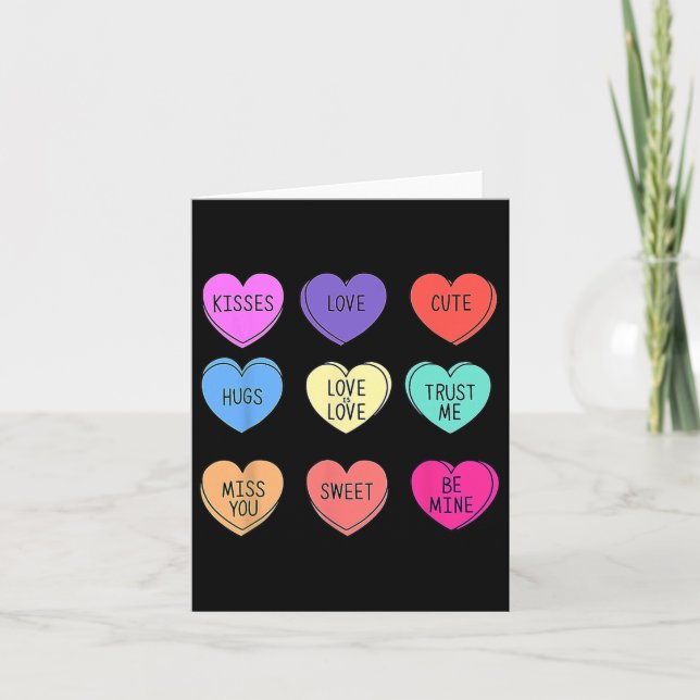 Cartão Balas de Corações de Conversa de Valentin Feliz Di (Frente)