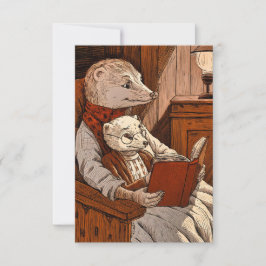 Cartão Balas lendo um livro