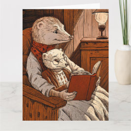 Cartão Balas lendo um livro