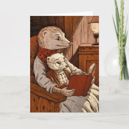 Cartão Balas lendo um livro