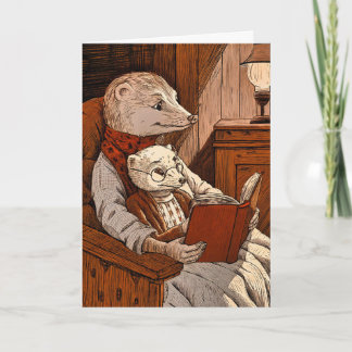 Cartão Balas lendo um livro