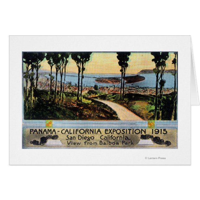 Cartão Balboa Park View of City, Panamá-CA Expo (Frente Horizontal)