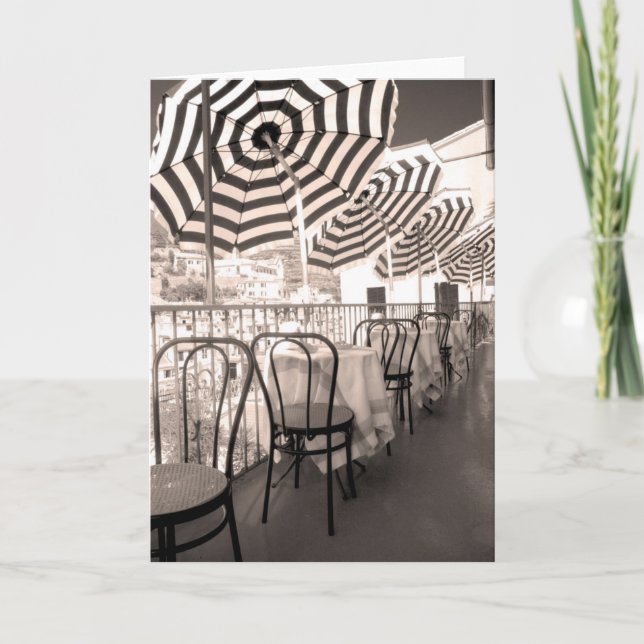 Cartão Balconha de restaurante Quaint, Itália (Frente)