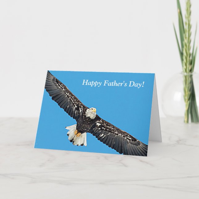 Cartão Bald Eagle em voo (Frente)