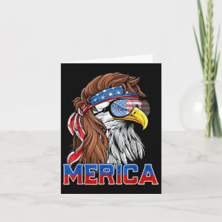 Cartão Bald Eagle Mullet Merica American Flag Patriótico 