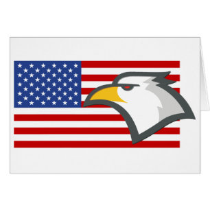 Cartão Bald Eagle na bandeira americana